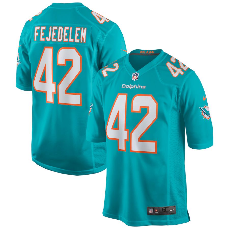 Men Miami Dolphins 42 Clayton Fejedelem Nike Green Game NFL Jersey